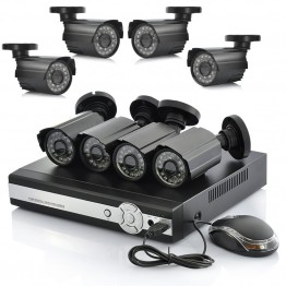 8 Camera DVR Surveillance System - 8 Outdoor CCTV Cameras, H264